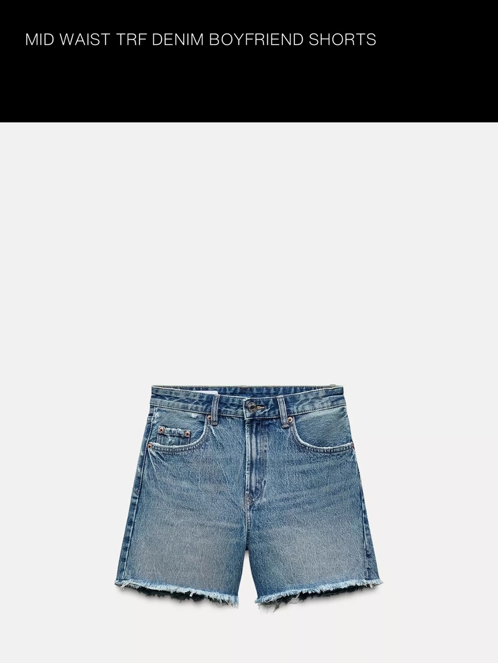 Zara Light Blue Distressed Denim Cutoff Shorts